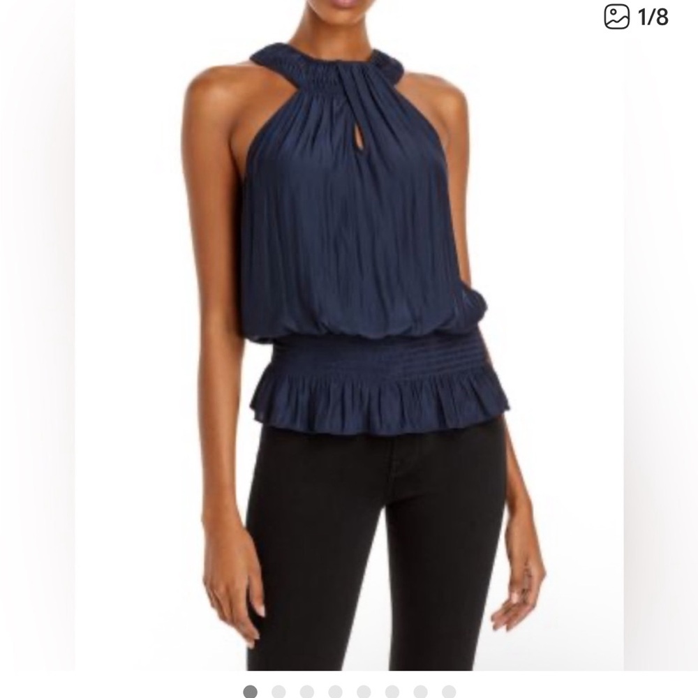Ramy Brook Navy Halter Blouse